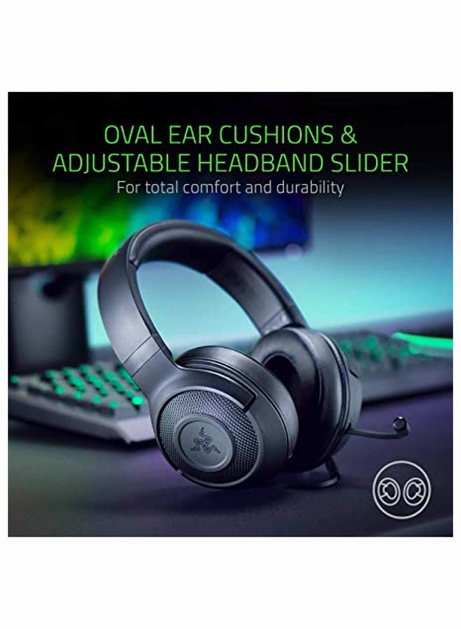 ريزر - Razer Kraken X: سماعة ألعاب بصوت محيطي 7.1 مع توافق متعدد المنصات، تصميم مريح وخفيف للغاية بوزن 250 جيجا - أسود كلاسيكي - Image 1