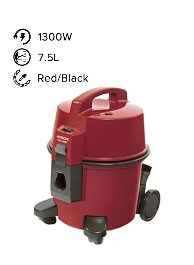 هيتاشي مكنسة كهربائية بتصميم حاوية 7.5 L 1300 W CV-100G SS220 WR أحمر وأسود  - Image 1