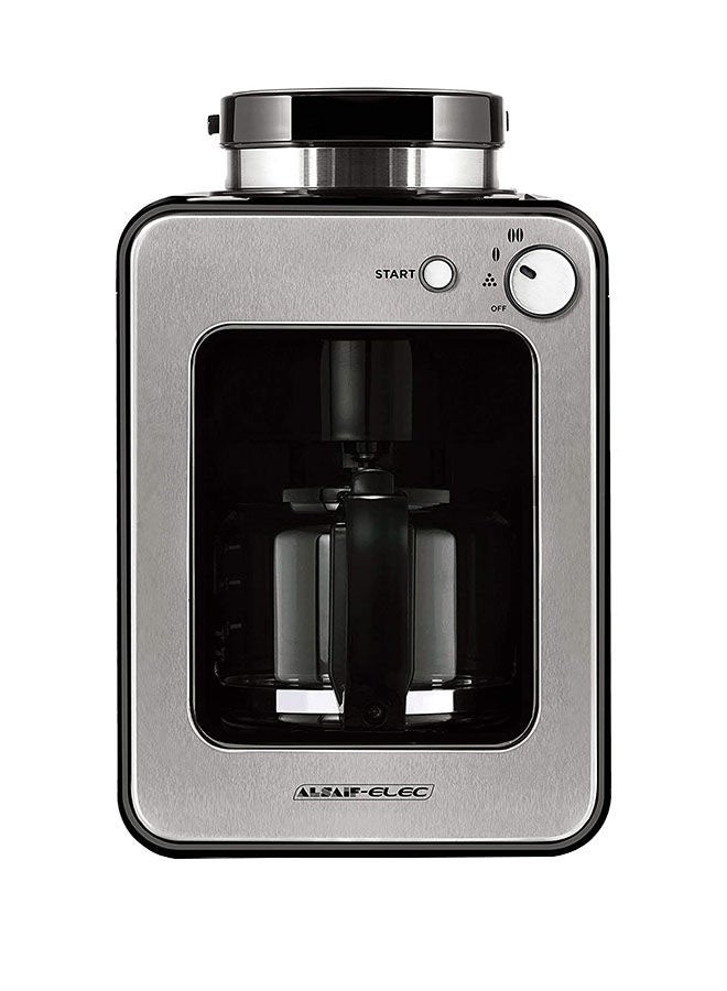 ALSAIF-ELEC Electric Fresh Coffee Machine With Two Grinding Option 580 ml 600 W E03410 Silver/Black - Image 1