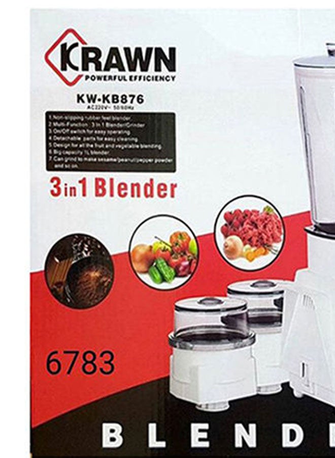 KRAWN - Blender 3 In 1 Capacity 1 L 350 W KW-KB876 White - Image 1