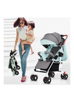 Multifunctional Portable Folding Baby Stroller Four Wheeled Stroller For Sitting And Lying Baby One Button Retraction