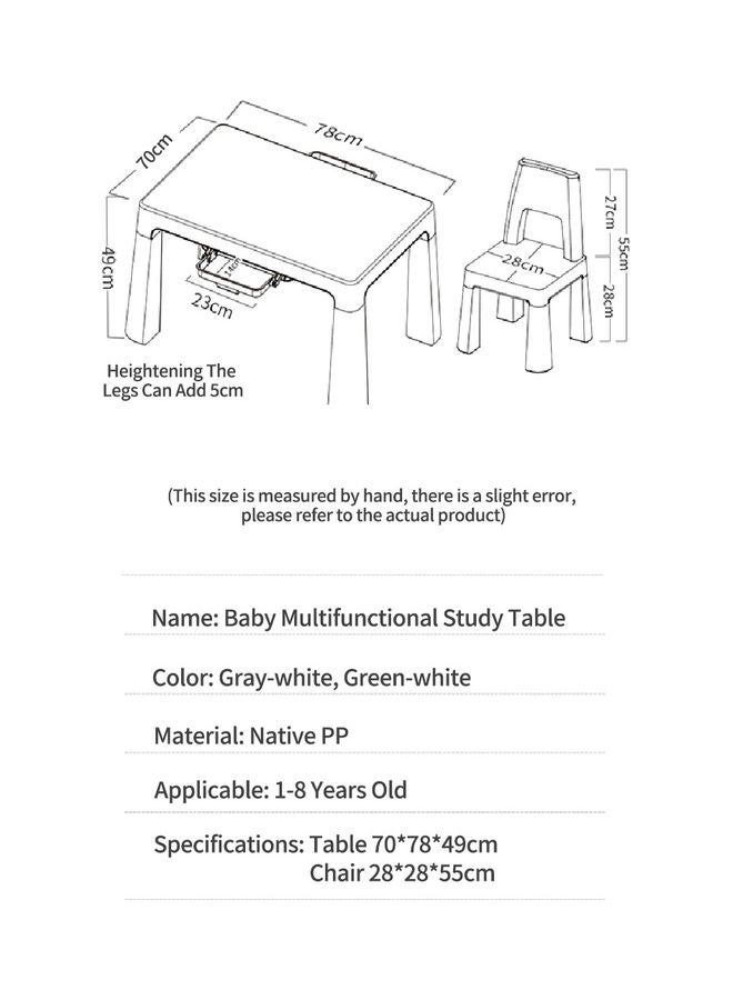 Kindergarten Children Home Plastic Painting Baby Study Toy Table And Chair Set
