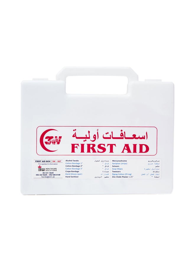 3W Healthcare First Aid Box Plastic White - Image 1