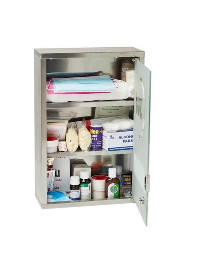 3W Healthcare First Aid Cabinet Stainless Steel Medium - Image 2