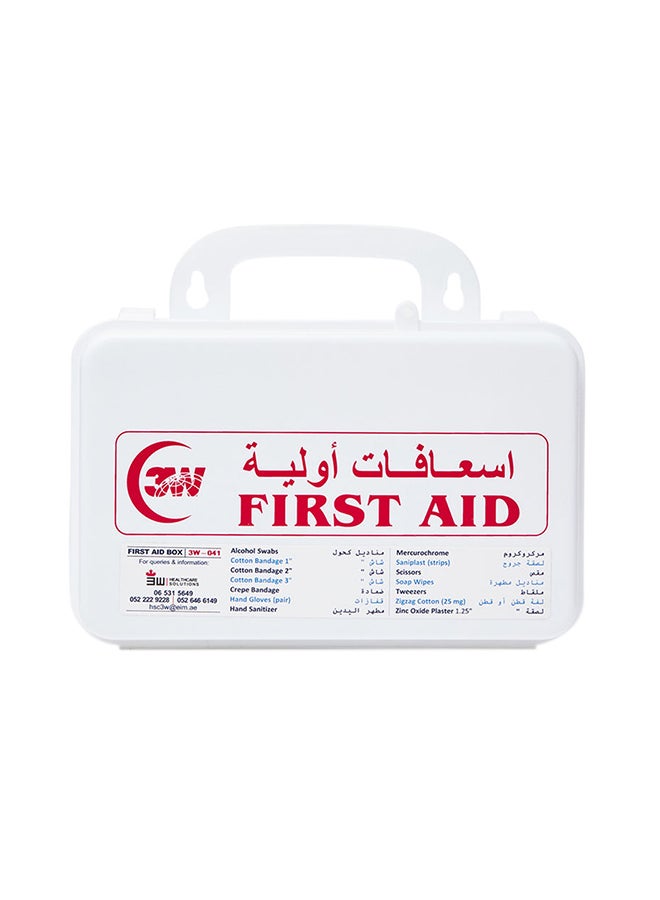 3W Healthcare First Aid Box Plastic White - Image 1