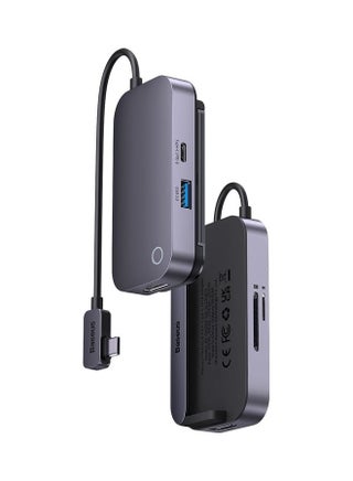 USB C Hub, 6-in-1 USB Adapter for 2018/2021 iPad Pro 11/12.9 with USB C port, USB 3.0, 4K HDMI, 100W Fast Charging, SD/TF Card Reader, 3.5mm Audio Jack Grey - v1667458979/N53363221A_1