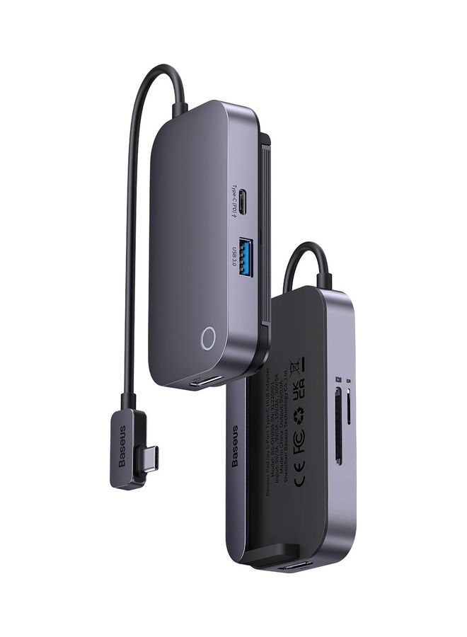 USB C Hub, 6-in-1 USB Adapter for 2018/2021 iPad Pro 11/12.9 with USB C port, USB 3.0, 4K HDMI, 100W Fast Charging, SD/TF Card Reader, 3.5mm Audio Jack Grey