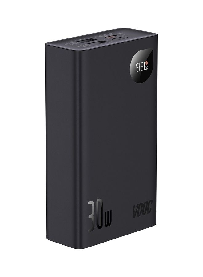 Baseus 20000 mAh Power Bank PD 20000mAh USB C 30W Power Delivery Digital Display Battery Pack with 1 Input and 3 Output Compatible for Apple,Huawei,OPPO Xiaomi and many more (VOOC Edition ) Black  - Image 1