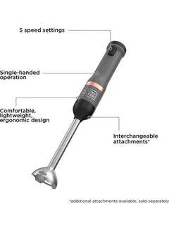 BLACK+DECKER Kitchen Hand Blender With Measuring Cup BCKM1016KSB-GB Black/Silver  - Image 3