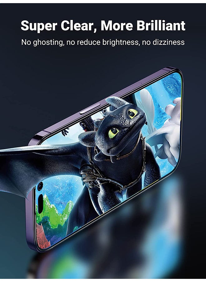 يو جرين واقي شاشة للخصوصية لهاتف iPhone 14 Pro Max، عبوتان مقاس 6.7 بوصة مع إطار محاذاة، سهل التركيب، زجاج مقسى خالٍ من الفقاعات، غشاء حماية شفاف عالي الدقة مضاد للخدش ومضاد للتجسس ومضاد لبصمات الأصابع، رمادي لون رمادي  - Image 2