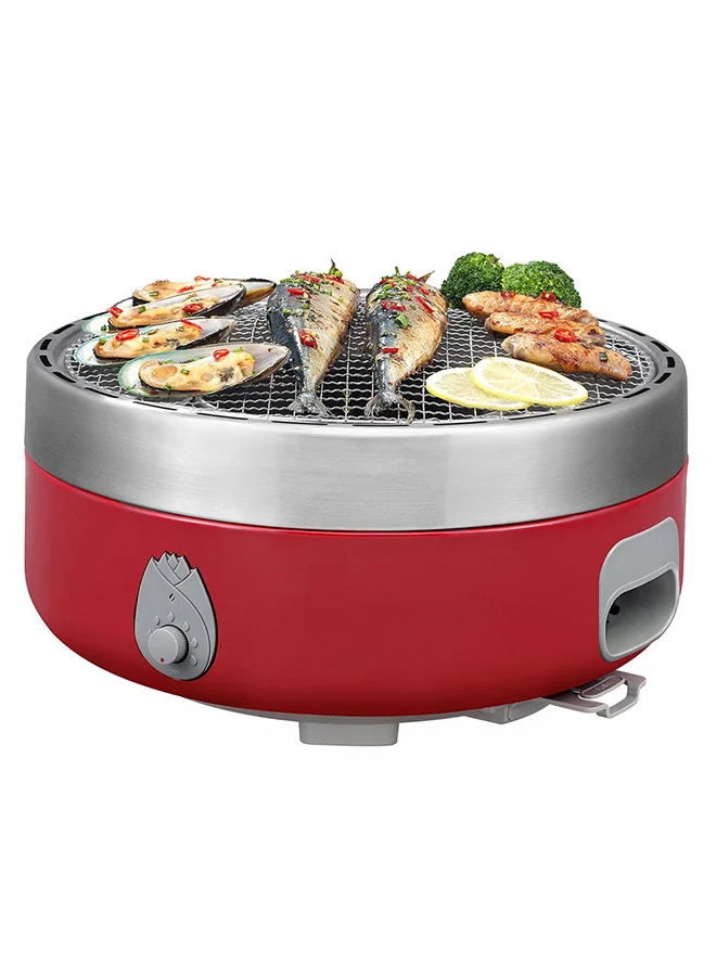 DANUBE HOME Danube Home Grillo Bbq Grill Portable Charcoal Barbecue For Outdoor Cooking Red
