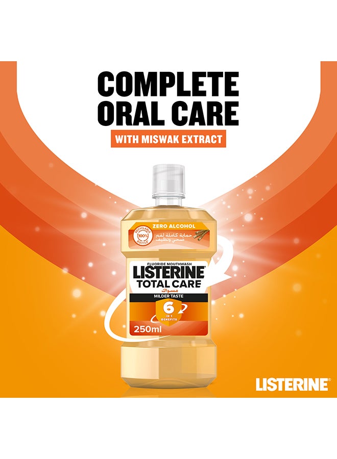 Listerine Total Care Miswak Daily Mouthwash Milder Taste Zero Alcohol Fluoride 250ml  - Image 2
