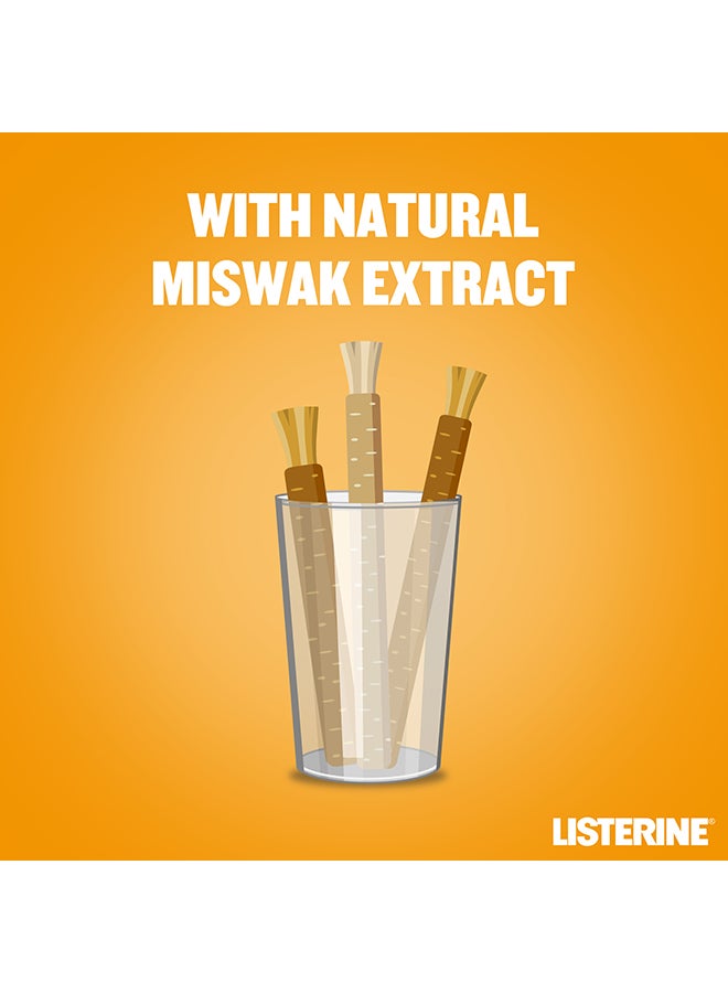 Listerine - Total Care Miswak Daily Mouthwash Milder Taste Zero Alcohol Fluoride 500ml - Image 1