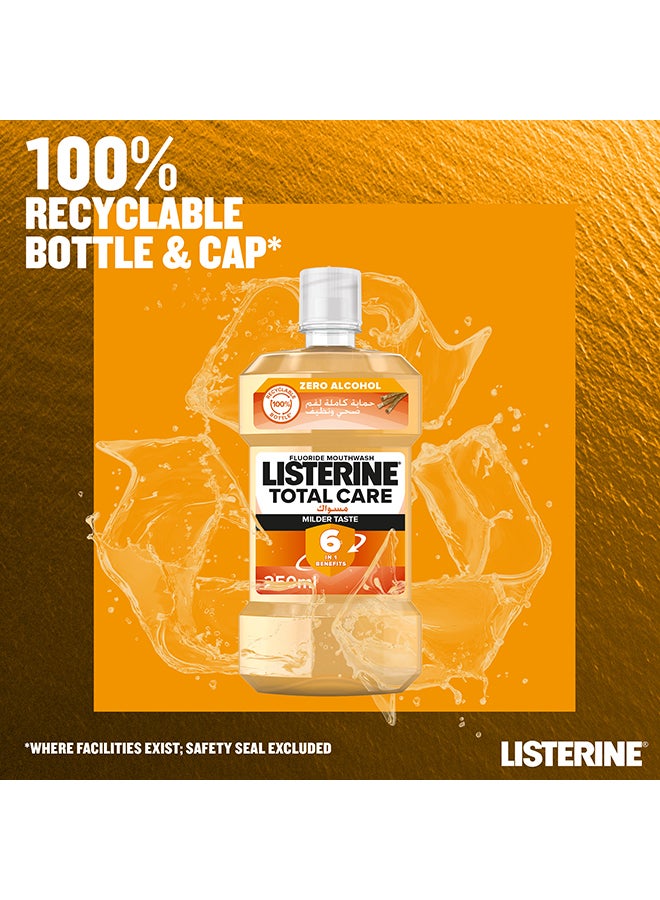 Listerine - Total Care Miswak Daily Mouthwash Milder Taste Zero Alcohol Fluoride 500ml - Image 1