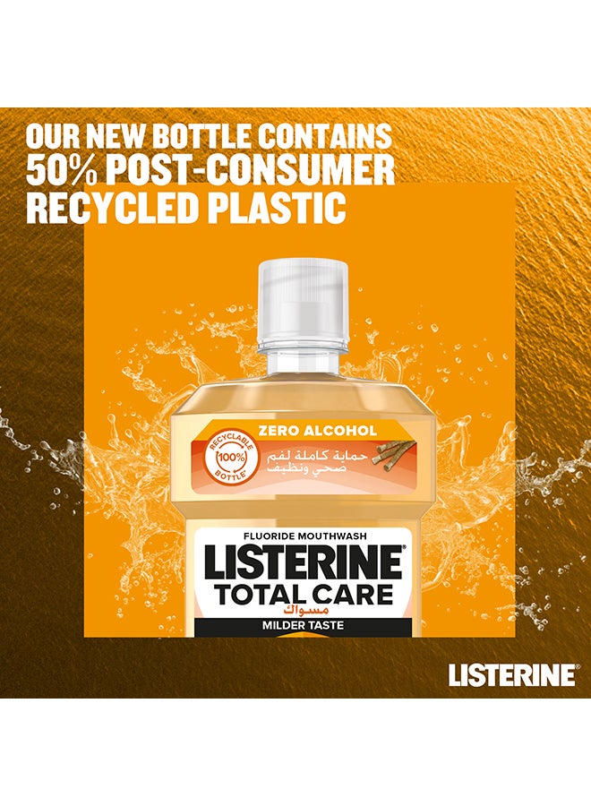 Listerine - Total Care Miswak Daily Mouthwash Milder Taste Zero Alcohol Fluoride 500ml - Image 1