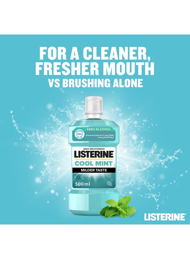 Listerine Cool Mint Flavour Daily Mouthwash Milder Taste 500ml Pack of 3  - Image 2