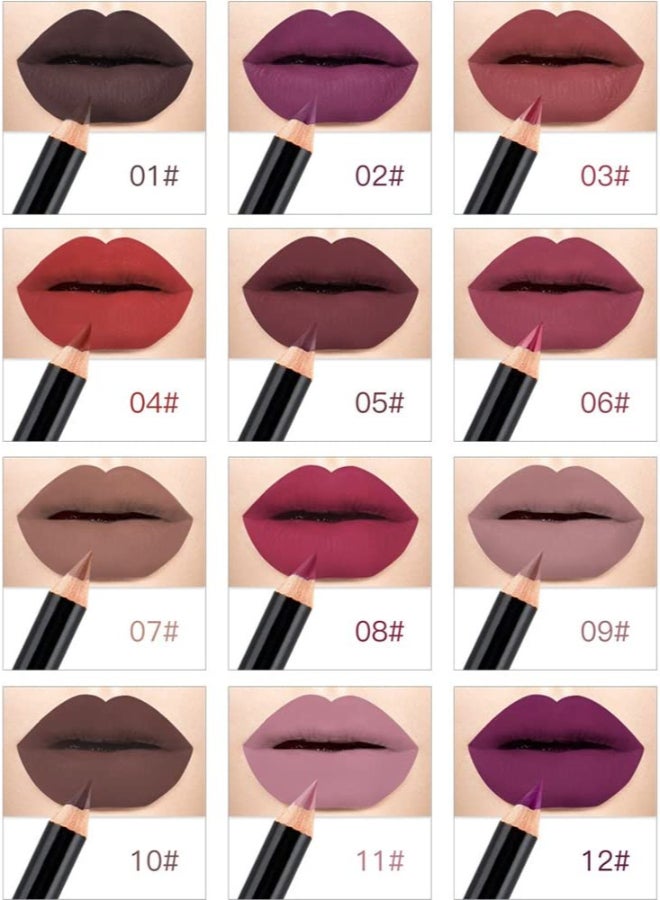 NICEFACE - 12-Piece Waterproof Lipliner Pencil Set Multicolour - Image 1