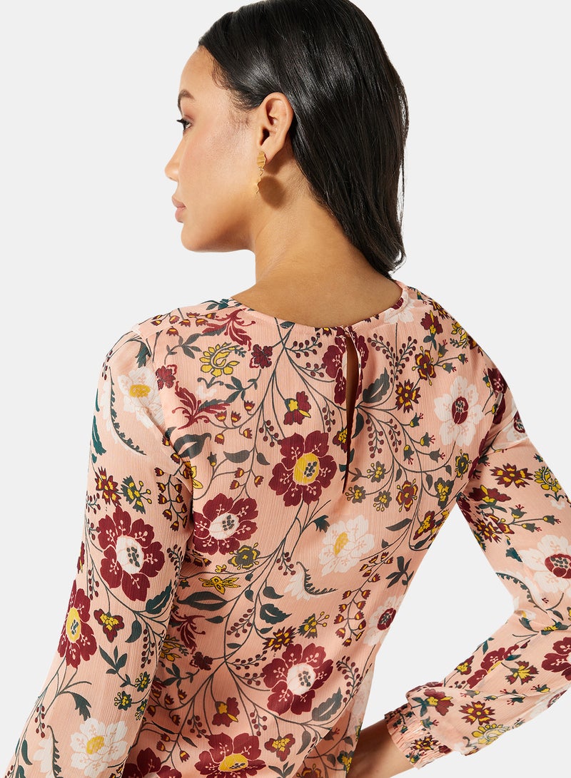 I.Scenery - All-Over Floral Print Top Pink - Image 1