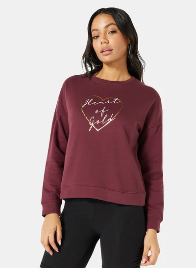 I.Scenery Graphic Sweatshirt Burgundy