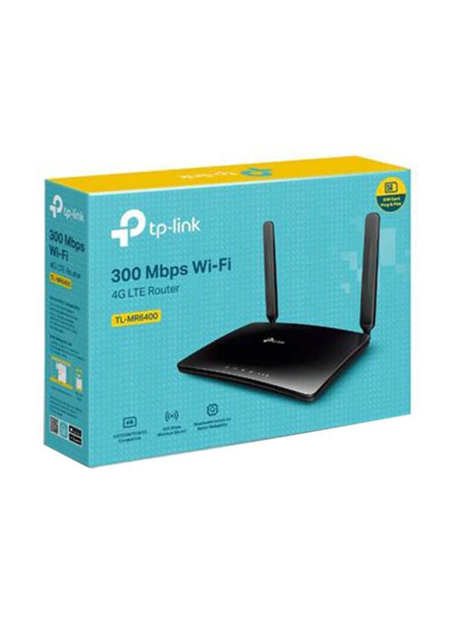 TP-LINK - TL-MR6400 Wireless N 4G LTE Router 300 Mbps Black - Image 1