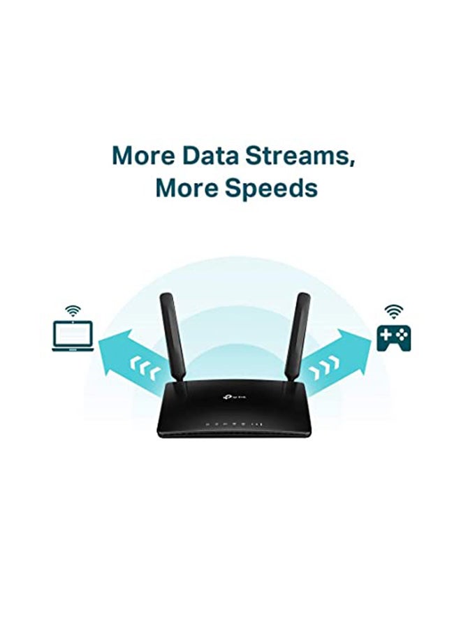 TP-LINK - TL-MR6400 Wireless N 4G LTE Router 300 Mbps Black - Image 1