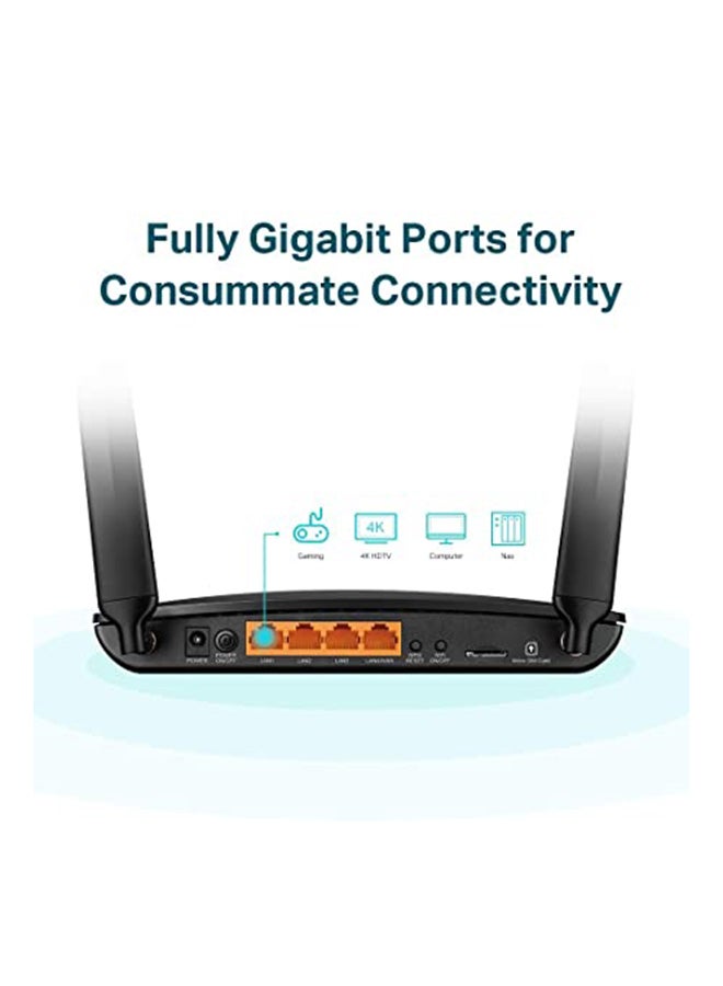 TP-LINK - TL-MR6400 Wireless N 4G LTE Router 300 Mbps Black - Image 1