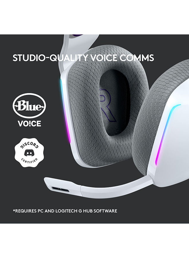 Logitech - G733 LightSpeed Wireless RGB Gaming Headset, PRO-G 40mm Driver, 6mm Cardioid Pickup Pattern Microphone, DTS Headphone X 2.0 Surround Sound, 16.8m Light Color, White | 981-000883 - Image 1
