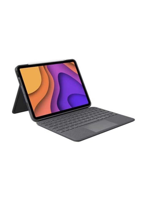 Folio Touch Apple iPad Keyboard Case With Trackpad And Smart Connector For Apple iPad Air (4th & 5th Generation) - Arabic/English Oxford Grey