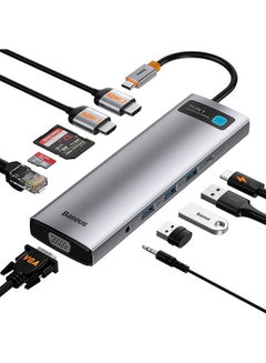 11 in 1 USB C Hub Docking Station Adapter with 4K HDMI for MacBook Pro, Surface Pro, iPad Pro and Other Type C Devices Space Grey