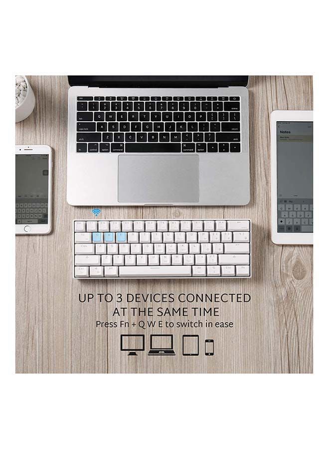 RK61 61-Key White Backlight Bluetooth/2.4G Wireless/USB Wired Three Modes Tablet Computer Mobile Office Gaming  Keyboard