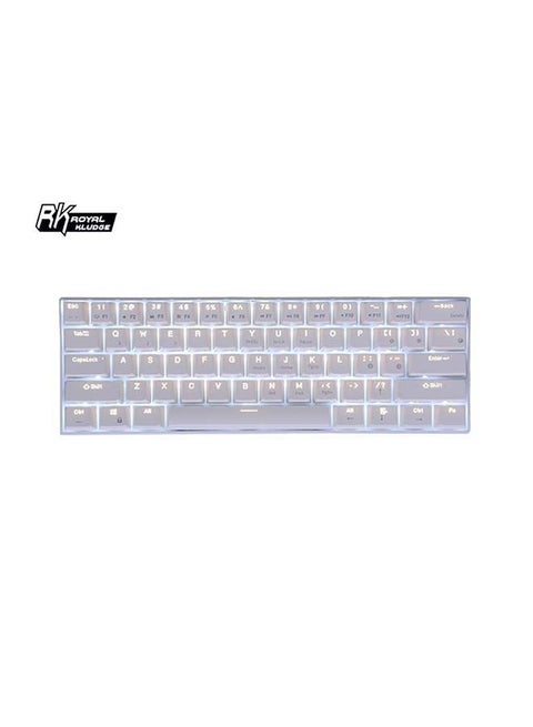 RK61 61-Key White Backlight Bluetooth/2.4G Wireless/USB Wired Three Modes Tablet Computer Mobile Office Gaming  Keyboard