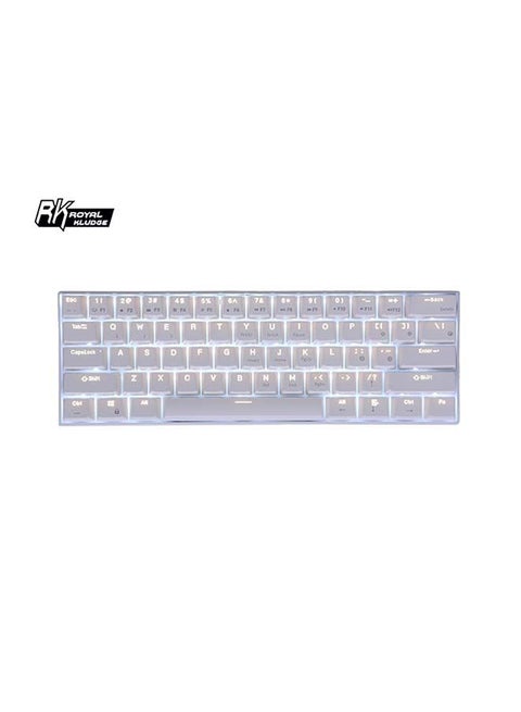 RK61 61-Key White Backlight Bluetooth/2.4G Wireless/USB Wired Three Modes Tablet Computer Mobile Office Gaming Keyboard