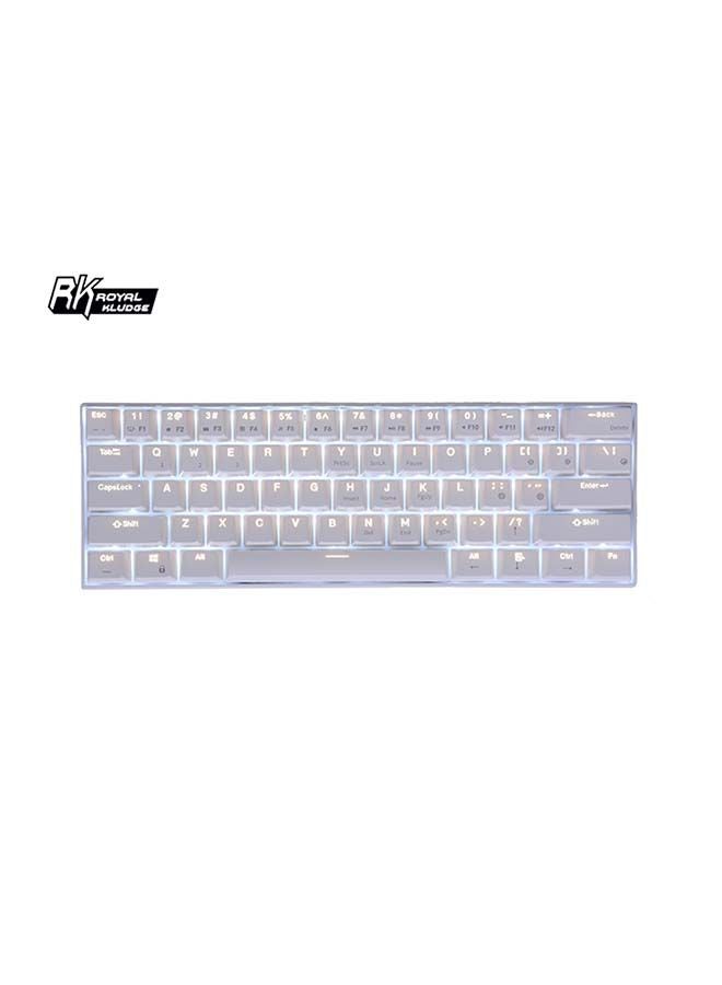 RK61 61-Key White Backlight Bluetooth/2.4G Wireless/USB Wired Three Modes Tablet Computer Mobile Office Gaming Keyboard