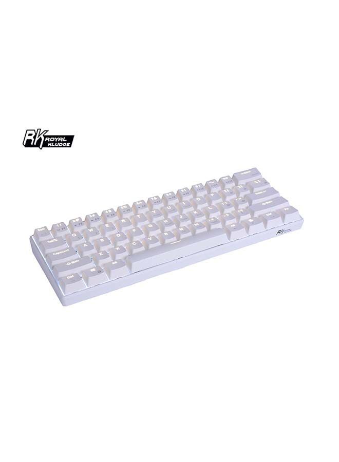 RK61 61-Key White Backlight Bluetooth/2.4G Wireless/USB Wired Three Modes Tablet Computer Mobile Office Gaming Keyboard