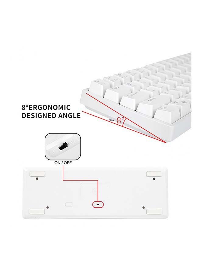 RK61 61-Key White Backlight Bluetooth/2.4G Wireless/USB Wired Three Modes Tablet Computer Mobile Office Gaming Keyboard