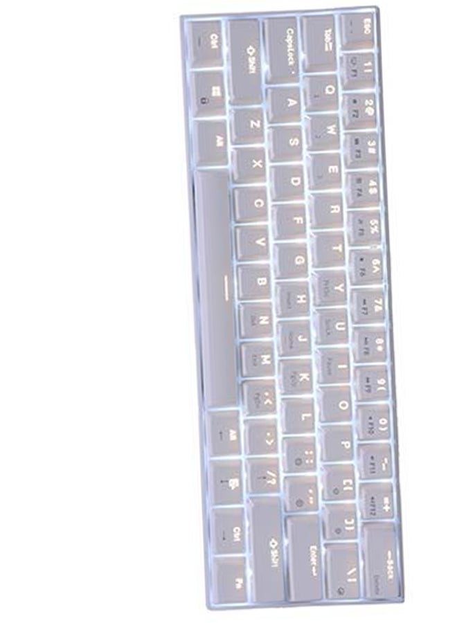 RK61 61-Key White Backlight Bluetooth/2.4G Wireless/USB Wired Three Modes Tablet Computer Mobile Office Gaming Keyboard