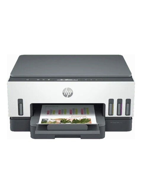 Smart Tank 720 All-In-One Printer Wireless, Print, Scan, Copy, Auto Duplex Printing, Print Up To 18000 Black Or 8000 Color Pages, White/Grey [6UU46A] White-Grey