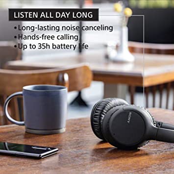 Sony - WH-CH710N Over-Ear Noise Cancelling Wireless Bluetooth Headphones with Mic Black - Image 1