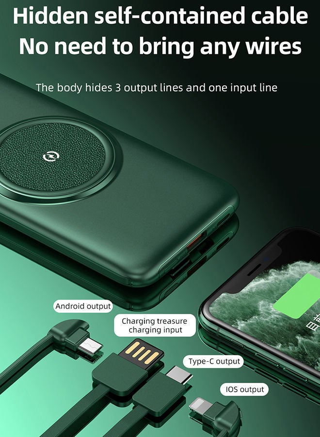 روك بو باور بانك لاسلكي 10000 مللي أمبير/ساعة 10000 مللي أمبير/ساعة بقدرة 12 وات متوافق مع أجهزة iPhone/iPad/Samsung Galaxy والأجهزة الذكية الأخرى أسود أسود - Image 5