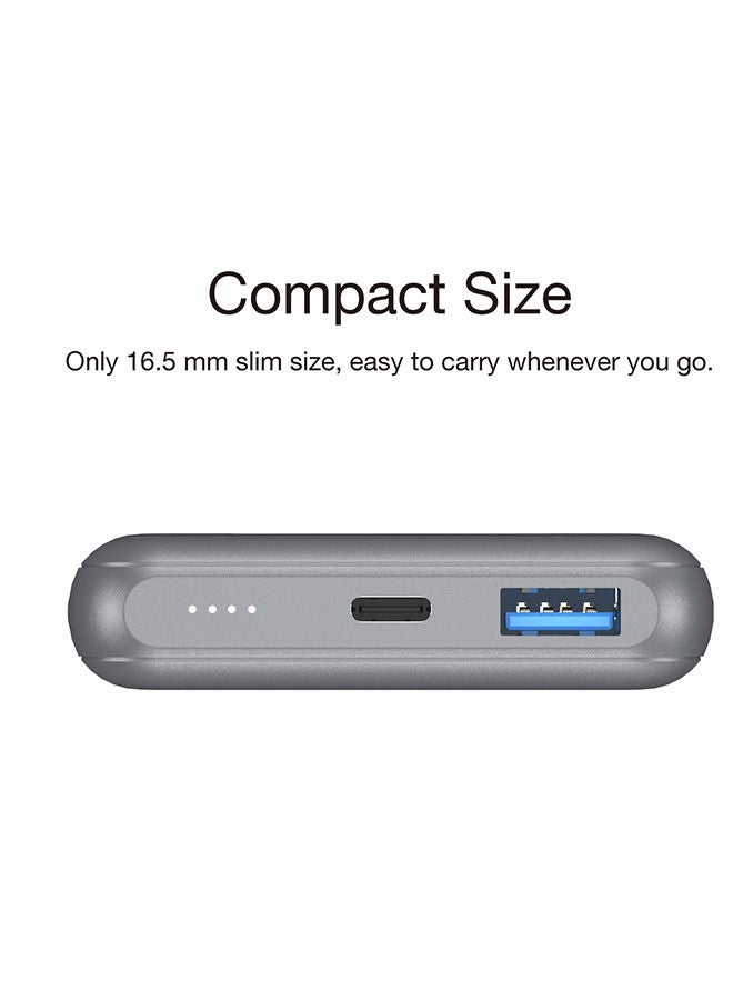 Energizer - 10000 mAh Ultimate Qi Wireless Power Bank, Dual Outputs, USB-C Power Delivery Output For iPhone/ iPad, 18W Smart USB-A Fast Charging For Samsung Huawei, Redmi, OnePlus, Oppo, Vivo, Quick Recharging, LED Indicator, PowerSafe Management, 18W Grey - Image 1