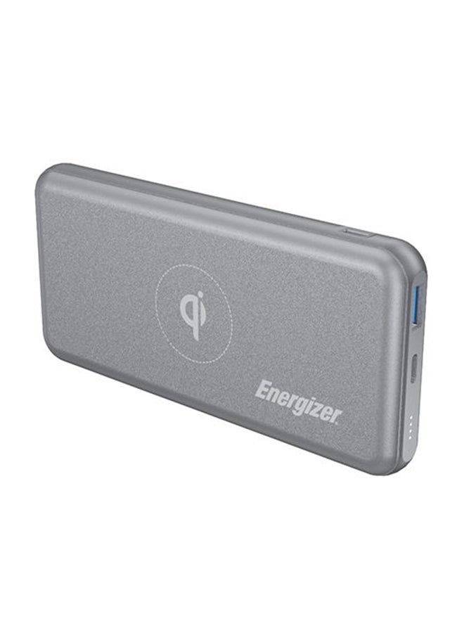 Energizer - 10000 mAh Ultimate Qi Wireless Power Bank, Dual Outputs, USB-C Power Delivery Output For iPhone/ iPad, 18W Smart USB-A Fast Charging For Samsung Huawei, Redmi, OnePlus, Oppo, Vivo, Quick Recharging, LED Indicator, PowerSafe Management, 18W Grey - Image 1