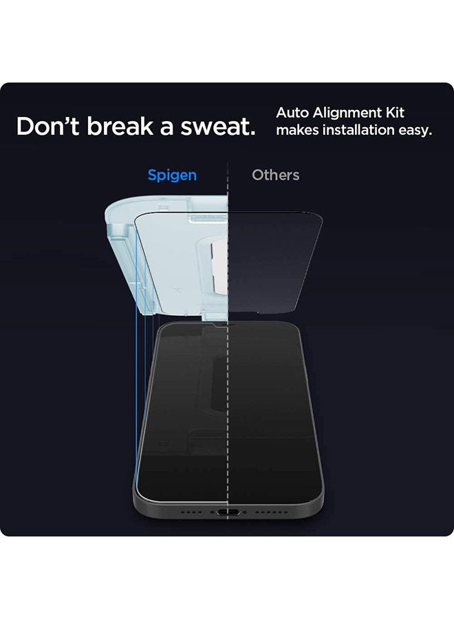 Spigen - GLAStR EZ FIT [2 Pack] designed for iPhone 12 and iPhone 12 PRO Screen Protector (6.1 inch) Premium Tempered Glass - [Case Friendly] Clear - Image 1