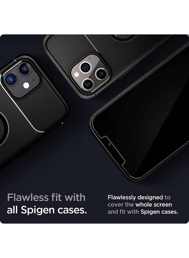 Spigen - GLAStR EZ FIT [2 Pack] designed for iPhone 12 and iPhone 12 PRO Screen Protector (6.1 inch) Premium Tempered Glass - [Case Friendly] Clear - Image 1