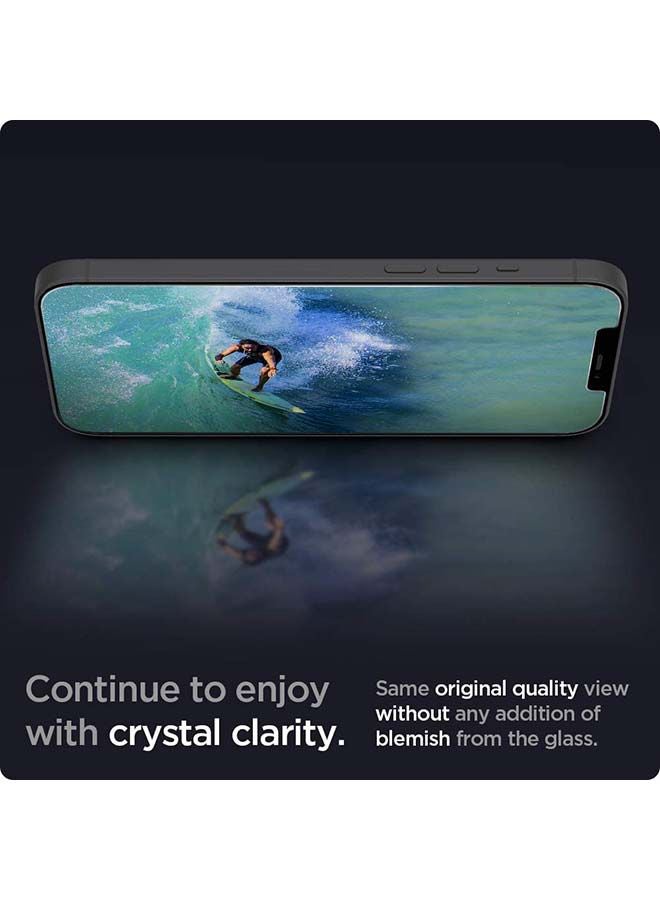 Spigen - GLAStR EZ FIT [2 Pack] designed for iPhone 12 and iPhone 12 PRO Screen Protector (6.1 inch) Premium Tempered Glass - [Case Friendly] Clear - Image 1