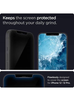 Spigen GLAStR EZ FIT [2 Pack] designed for iPhone 12 and iPhone 12 PRO Screen Protector (6.1 inch) Premium Tempered Glass - [Case Friendly] Clear  - Image 5