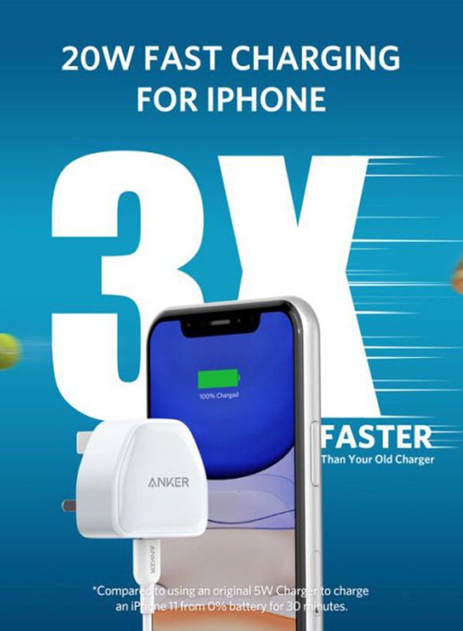 Anker - Powerport III Nano USB-C Charger Adapter 20W White - Image 1