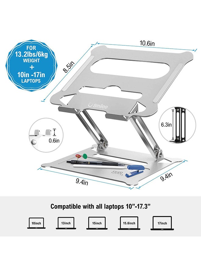 SMILEE Foldable Aluminum Laptop Stand Silver  - Image 3