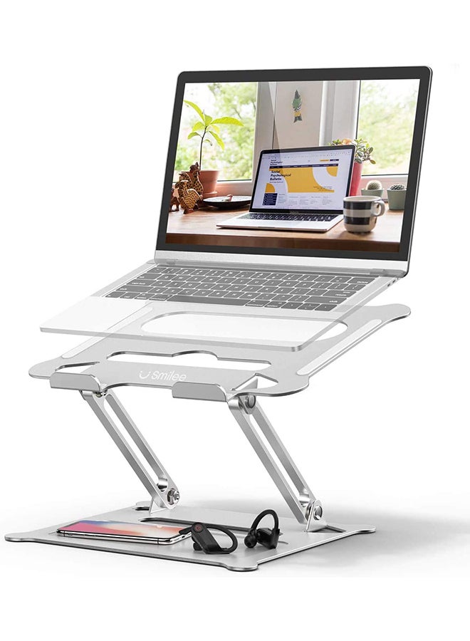 SMILEE Foldable Aluminum Laptop Stand Silver  - Image 2