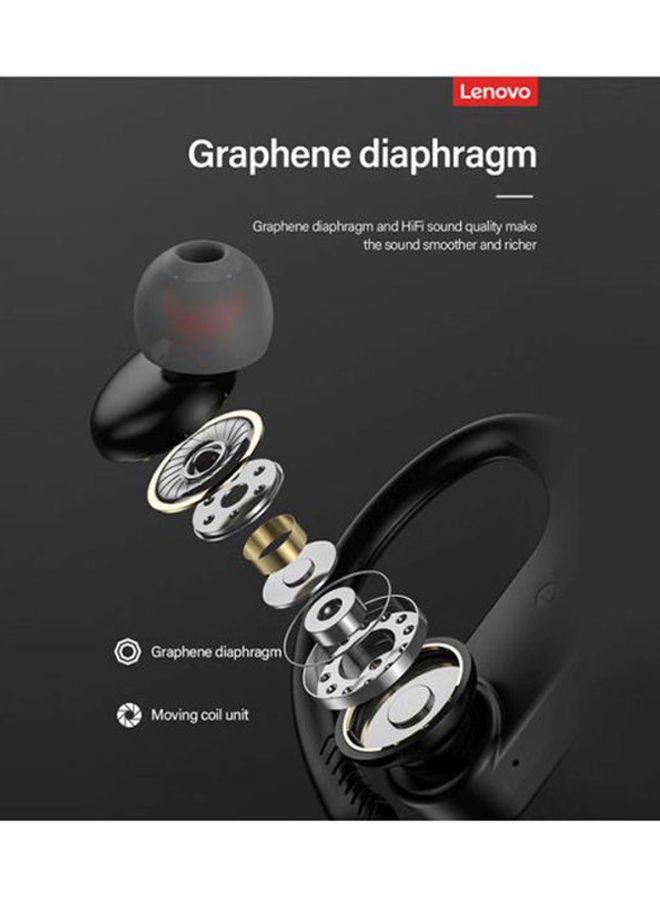 Lenovo LP7 TWS Earbuds True Wireless Headphones with Dual Mic Ear-Hook Earphone Black - Image 5