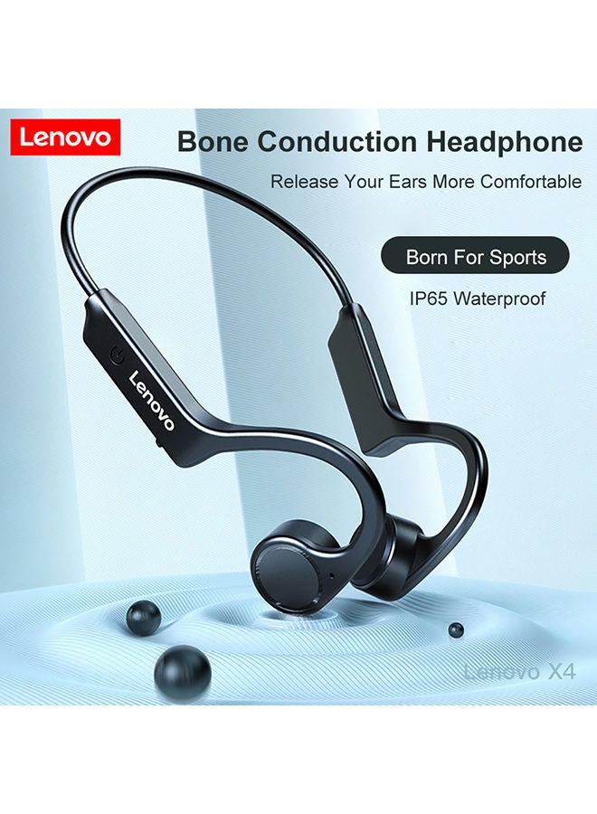 Lenovo - X4 Bone Conduction Earphone Wireless Bluetooth TWS Headphones Neck Hanging Black - Image 1